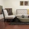 Grey Button Tufted Linen Fabric Modern Sofa & Chair Set