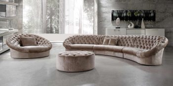Cosmopolitan Sectional Sofa, Chair & Ottoman Tan Fabric by VIG [VGSS-0618 Cosmopolitan Tan]