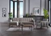 Parker Sectional Sofa in Corvet Gray Fabric by Bellona