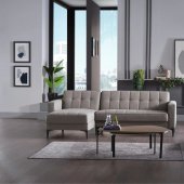 Parker Sectional Sofa in Corvet Gray Fabric by Bellona