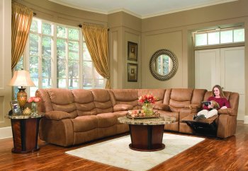 Rust Specially Treated Microfiber Sectional W/Recliner Seat [CRSS-338-500669]