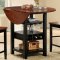 Two-Tone Black & Mahogany Dinette Table w/Hanging Glass Rack