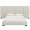 Sierra Upholstered Platform Queen Bed in Beige Fabric by Modway