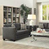 Laurissa Sofa & Loveseat Set 52405 by Acme in Charcoal Linen