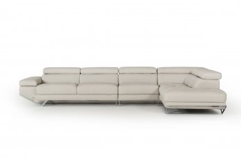 Quebec Sectional Sofa 8488A in Light Grey Eco-Leather by VIG [VGSS-8488A Quebec Light Grey]