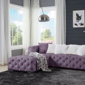 Qokmis Sectional Sofa LV00389 Purple Velvet by Acme