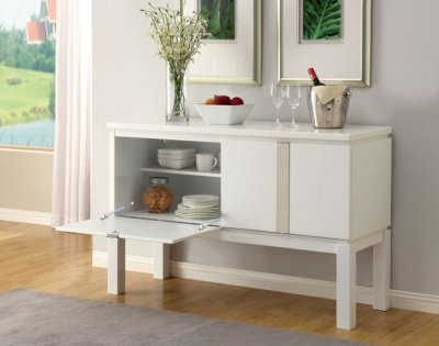 CM3176WH-SV Lamia Server in White High Gloss Lacquer