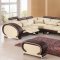 9002 Sectional Sofa by ESF in Beige & Brown Leather