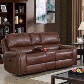 Walter Power Motion Sofa CM6950BR-PM in Brown Leatherette