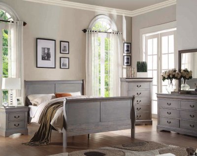 Louis Philippe III 25500 5Pc Bedroom Set in Gray by Acme