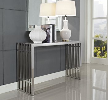 Gridiron Console Table in Stainless Steel EEI-779 by Modway [MWCT-EEI-779 Gridiron]