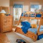 Honey Pine Finish Contemporary Kids Twin/Full Bunk Bed