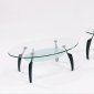 Glass Top Coffee Table with black Accents