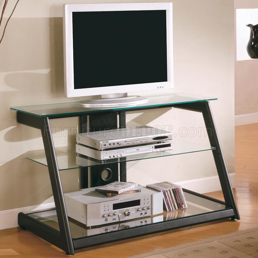 Coaster TV Stands 48" Contemporary Metal and Glass Media Console in Black