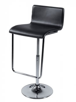 Set Of 2 Black Leather Match Contemporary Bar Stools [AHUBA-BS6180A]