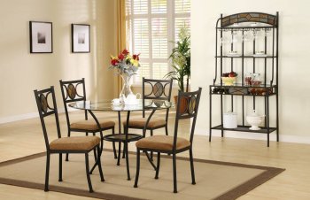 Metal & Glass Contemporary Dinette w/Slate Inlays [HLDS-D877]