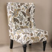 Elche Set of 2 Accent Chairs CM-AC6182B in Floral Pattern Fabric