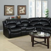 8000 Reclining Sectional Sofa in Black Bonded Leather