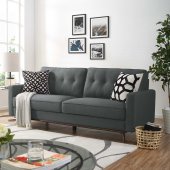 Prompt Sofa in Gray Fabric by Modway
