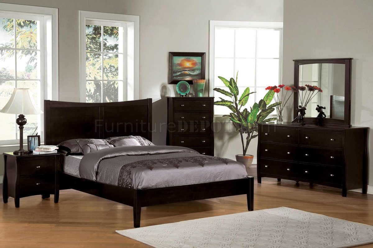 CM7805 Milano Bedroom in Espresso w/Platform Bed & Options - Click Image to Close
