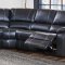 U8135 Motion Sectional Sofa in Black Bycast Leather by Global