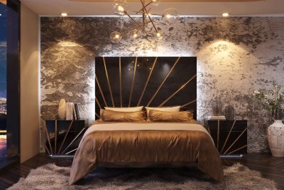 Oro Bedroom in Black by ESF w/Options