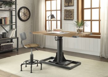 Empleton Adjustable Height Desk & Chair CM-DK6364L in Rustic Oak [FAOD-CM-DK6364L-Empleton]