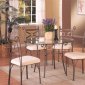 Bronze Metal Classic Dinette Table w/Glass Top