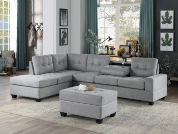 Maston Sectional Sofa 9507GRY in Gray Fabric by Homelegance [HESS-9507GRY-Maston]