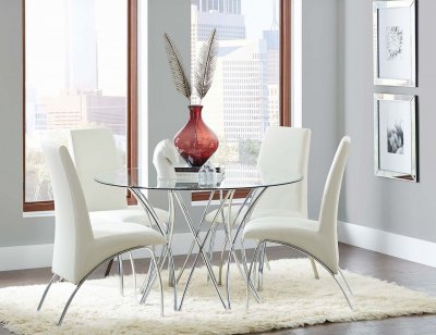 Cabianca 5Pc Dinette Set 106921 in Chrome by Coaster