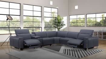 Hudson Power Motion Sectional Sofa Slate Leather - Beverly Hills [BHSS-Hudson Slate]