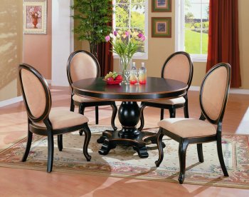 Two-Tone Elegant Dining Room Set with Round Table [CRDS-32-101061]