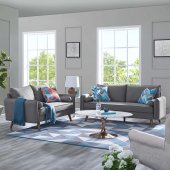 Revive Sofa & Loveseat Set in Light Gray Fabric by Modway