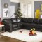 Burgundy or Black Bonded Leather Classic Sectional Sofa