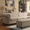 Roy Sectional Sofa 500222 Oatmeal Linen Blend Fabric by Coaster