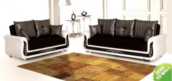Leydi Sofa Bed in Palermo Black Fabric by Rain w/Optional Items [RNSB-Leydi Black]