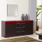 Wenge Finish Contemporary Bedroom Set w/Red Details