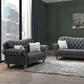 U4422 Sofa in Gray Velvet by Global w/Options