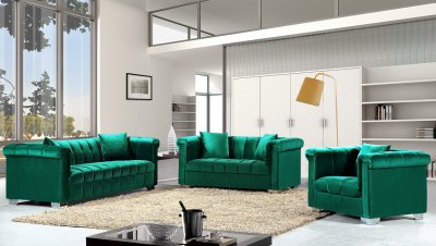 Kayla 615 Green Fabric Sofa w/Options by Meridian
