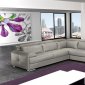 Gary Sectional Sofa in Ash Gray Italian Leather by J&M