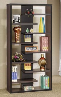 Cappuccino Color Finish Stylish Modern Book Shelves