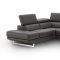 Annalaise Recliner Leather Sectional Sofa in Dark Gray by J&M