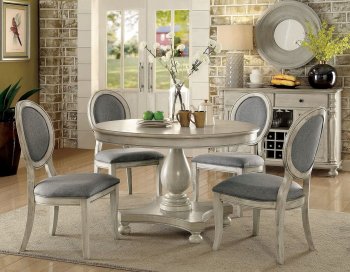 Kathryn Dinette Set CM3872WH-RT 5Pc Set in Antique White w/Opt [FADS-CM3872WH-RT-Siobhan II]