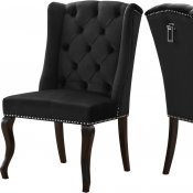 Suri Dining Chair 772 Set of 2 Black Velvet Fabric by Meridian