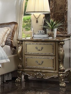 Dresden Nightstand Set of 2 23163 in Gold Patina by Acme