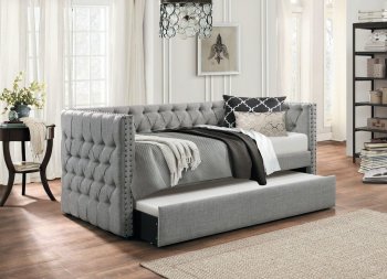 Adalie Daybed w/Trundle 4971 in Gray Polyester by Homelegance [HEKB-4971-Adalie]