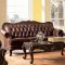 Victoria Sofa 500681 in Warm Brown Leather by Coaster w/Options