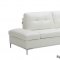 Leonardo Sectional Sofa in White Leather by J&M w/Storage