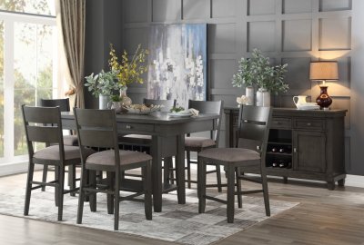 Baresford 7Pc Counter Ht Dining Set 5674 in Gray by Homelegance