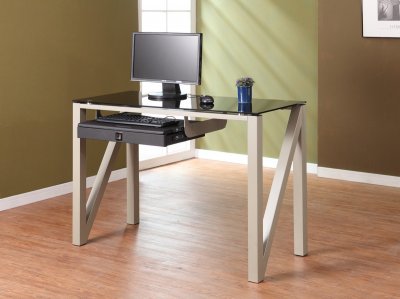 Network 4864 Computer Desk by Homelegance in Metal & Glass